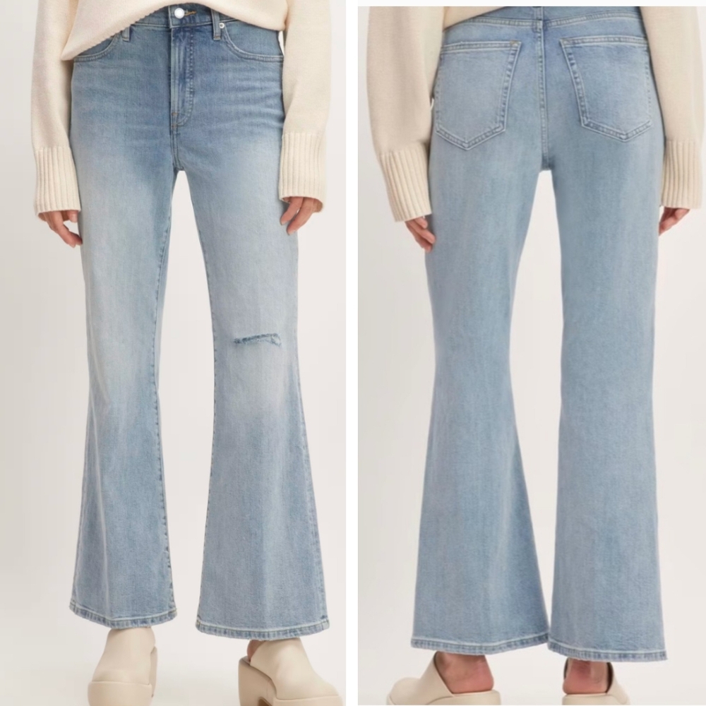 Everlane the high rise flare jeans light wash